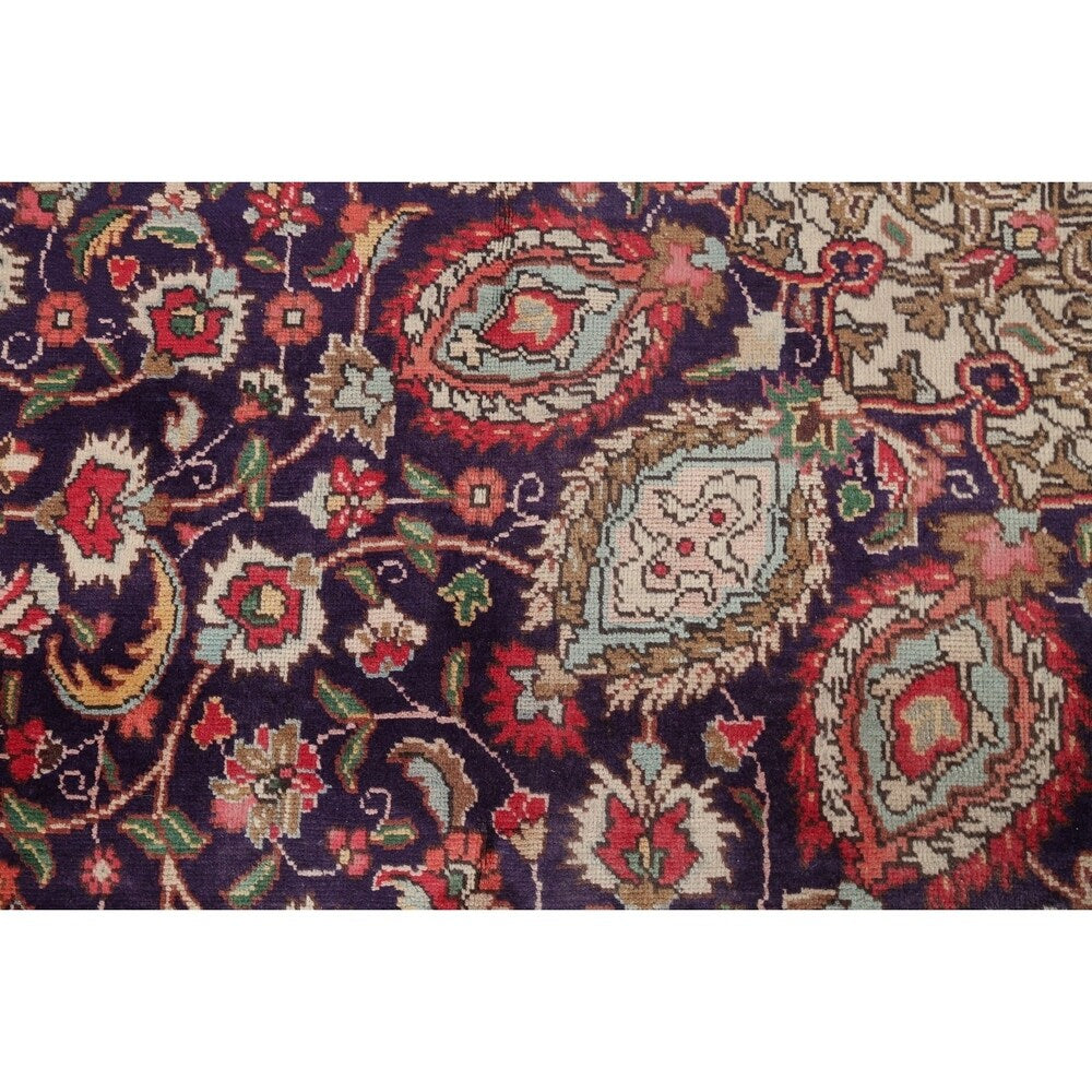 Tabriz Floral Medallion Handmade Wool Persian Oriental Area Rug - 13'2" x 9'2"
