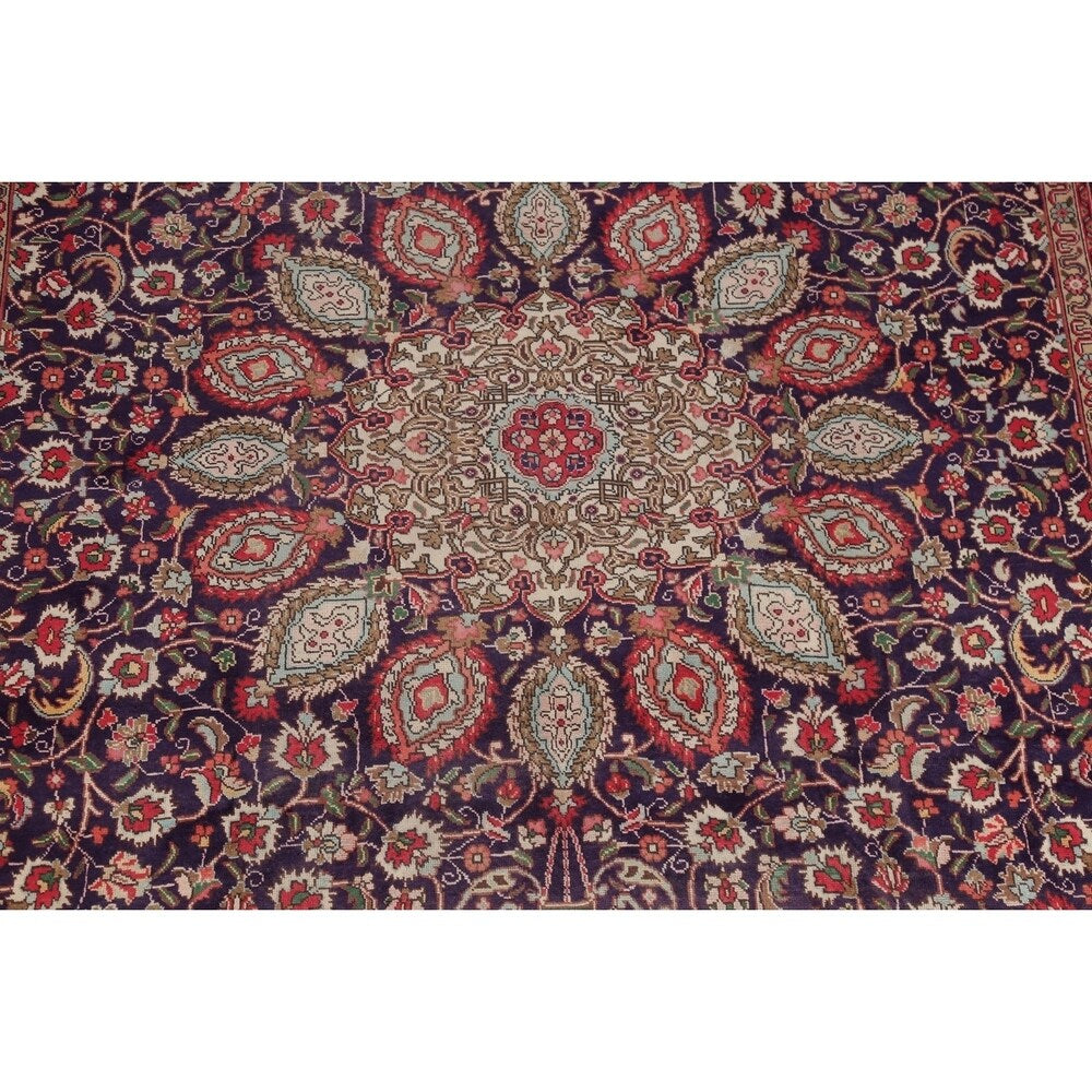 Tabriz Floral Medallion Handmade Wool Persian Oriental Area Rug - 13'2" x 9'2"