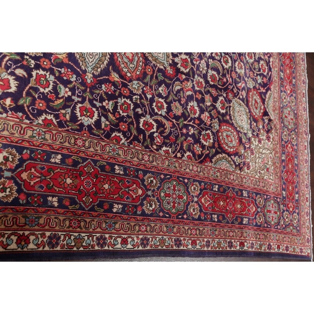 Tabriz Floral Medallion Handmade Wool Persian Oriental Area Rug - 13'2" x 9'2"