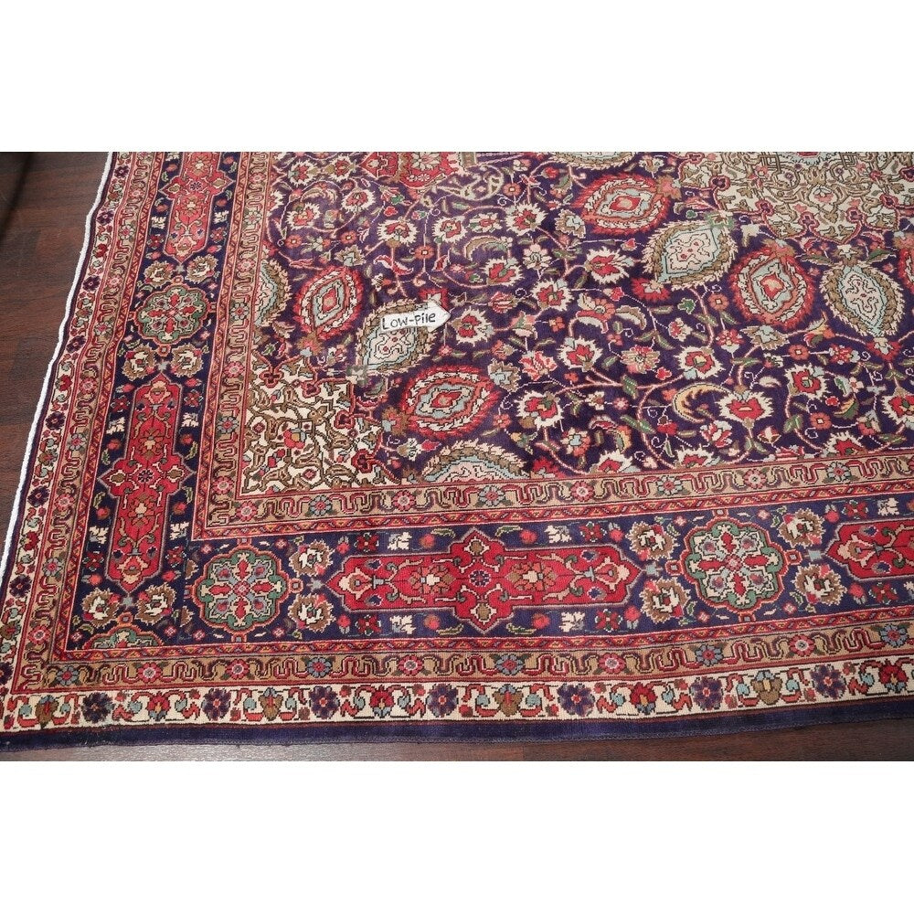 Tabriz Floral Medallion Handmade Wool Persian Oriental Area Rug - 13'2" x 9'2"