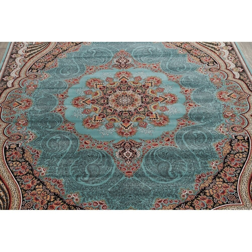 Copper Grove Rapla Heat-set Floral Medallion Wool/ Acrylic Area Rug - 13'3" x 9'10"