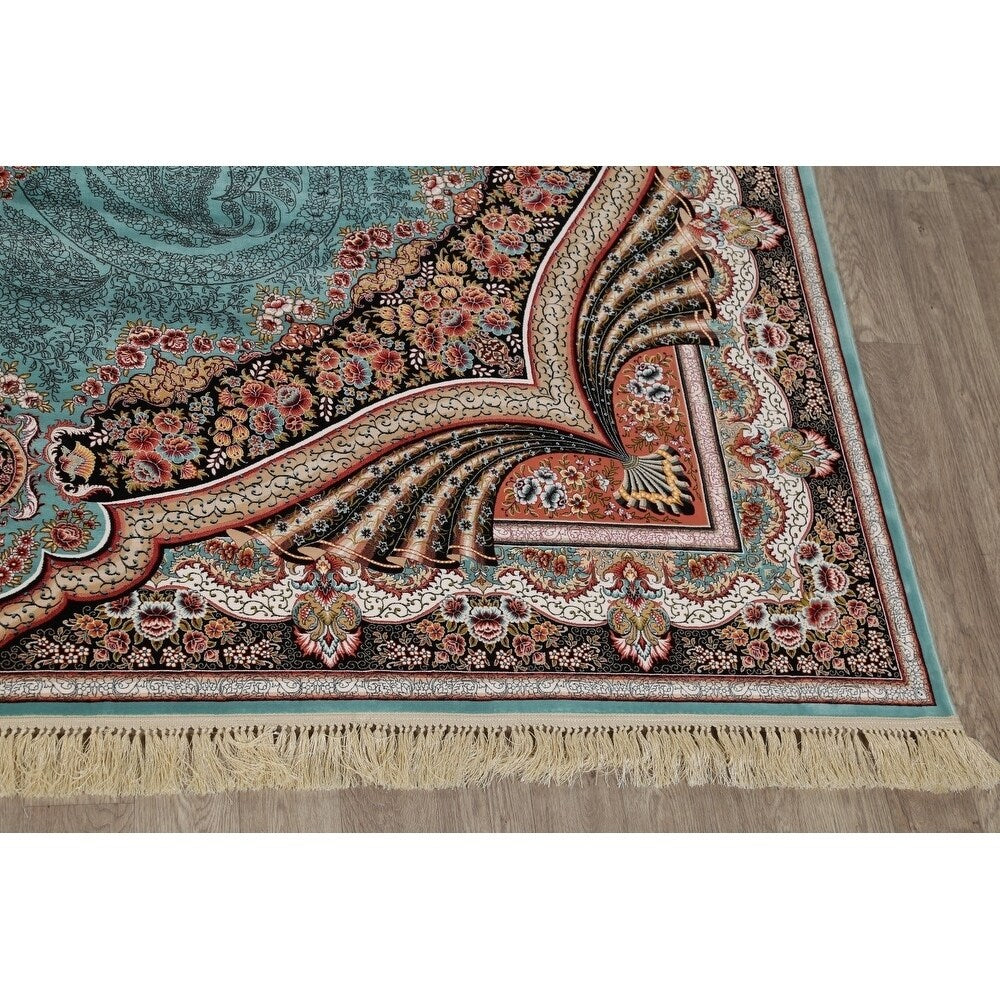 Copper Grove Rapla Heat-set Floral Medallion Wool/ Acrylic Area Rug - 13'3" x 9'10"
