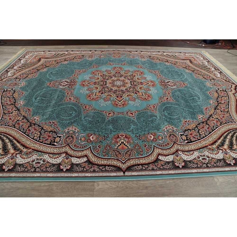 Copper Grove Rapla Heat-set Floral Medallion Wool/ Acrylic Area Rug - 13'3" x 9'10"