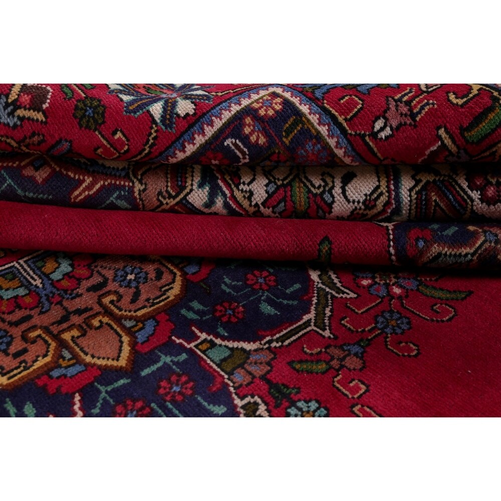 Tabriz Geometric Hand-Knotted Wool Persian Oriental Area Rug - 12'6" x 9'9"