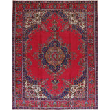 Tabriz Geometric Hand-Knotted Wool Persian Oriental Area Rug - 12'6" x 9'9"