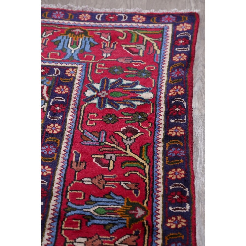 Tabriz Geometric Hand-Knotted Wool Persian Oriental Area Rug - 12'6" x 9'9"