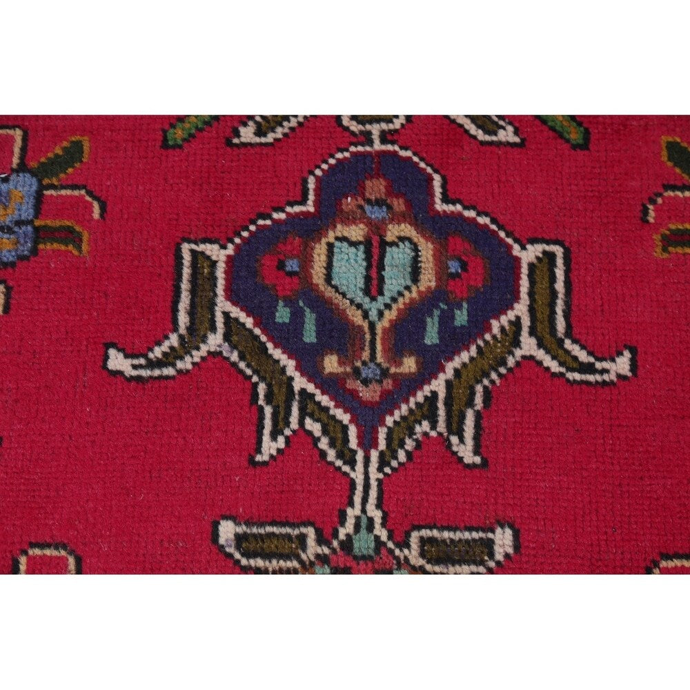 Tabriz Geometric Hand-Knotted Wool Persian Oriental Area Rug - 12'6" x 9'9"