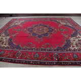 Tabriz Geometric Hand-Knotted Wool Persian Oriental Area Rug - 12'6" x 9'9"