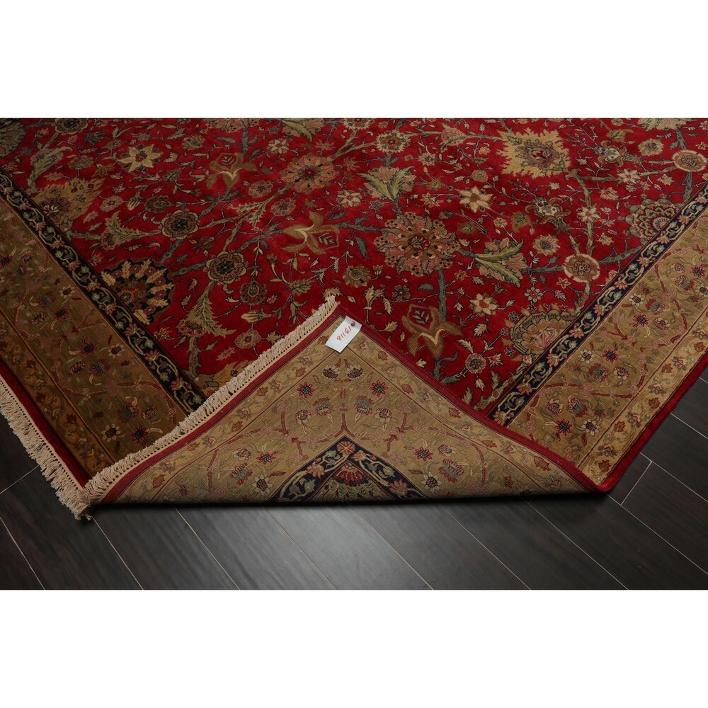 Tabriz Hand Knotted 300 KPSI Red,Tan Wool Persian Oriental Area Rug (9x12) - 08' 07'' x 11' 07''