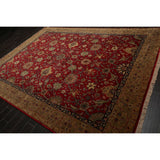 Tabriz Hand Knotted 300 KPSI Red,Tan Wool Persian Oriental Area Rug (9x12) - 08' 07'' x 11' 07''