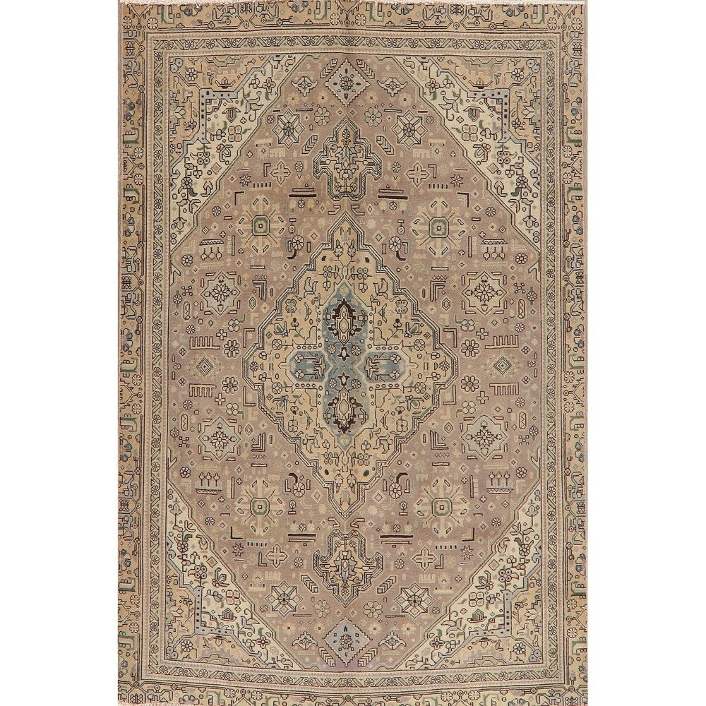 Tabriz Hand Knotted Persian Carpet Traditional Wool Area Rug - 8' 11''