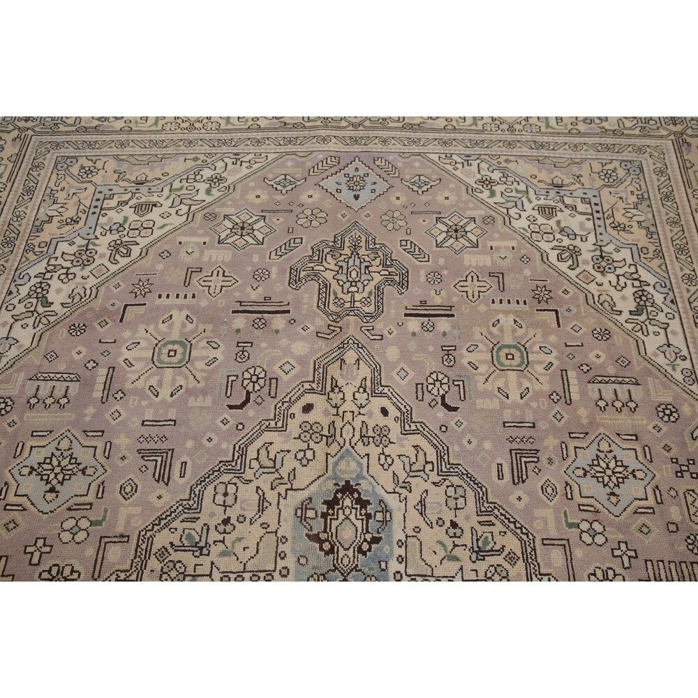 Tabriz Hand Knotted Persian Carpet Traditional Wool Area Rug - 8' 11'' X 5' 10''