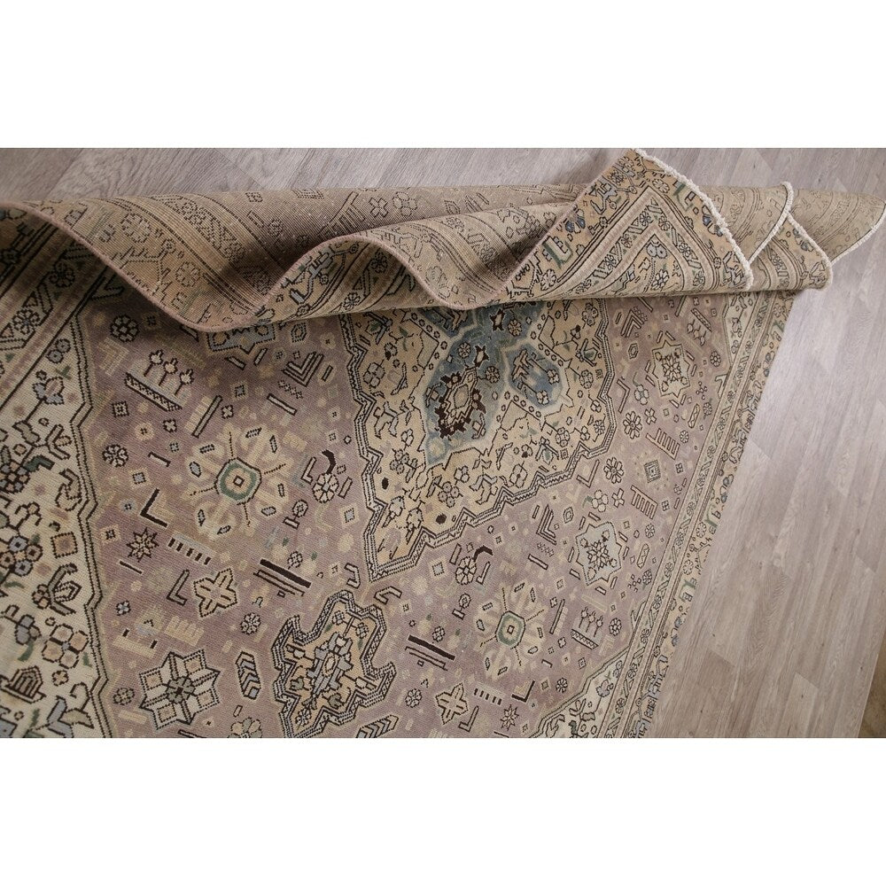Tabriz Hand Knotted Persian Carpet Traditional Wool Area Rug - 8' 11'' X 5' 10''