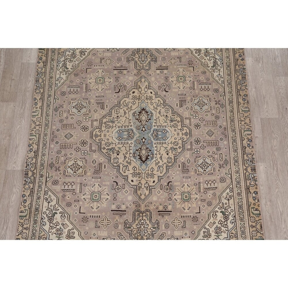 Tabriz Hand Knotted Persian Carpet Traditional Wool Area Rug - 8' 11'' X 5' 10''