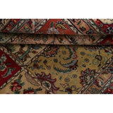 Tabriz Hand Knotted Wool Antique Geometric Area Rug Persian Beige - 10'2" x 7'5"