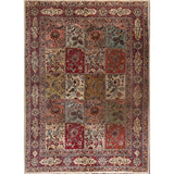 Tabriz Hand Knotted Wool Antique Geometric Area Rug Persian Beige - 10'2" x 7'5"