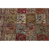 Tabriz Hand Knotted Wool Antique Geometric Area Rug Persian Beige - 10'2" x 7'5"