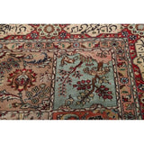 Tabriz Hand Knotted Wool Antique Geometric Area Rug Persian Beige - 10'2" x 7'5"