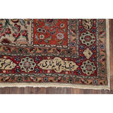 Tabriz Hand Knotted Wool Antique Geometric Area Rug Persian Beige - 10'2" x 7'5"