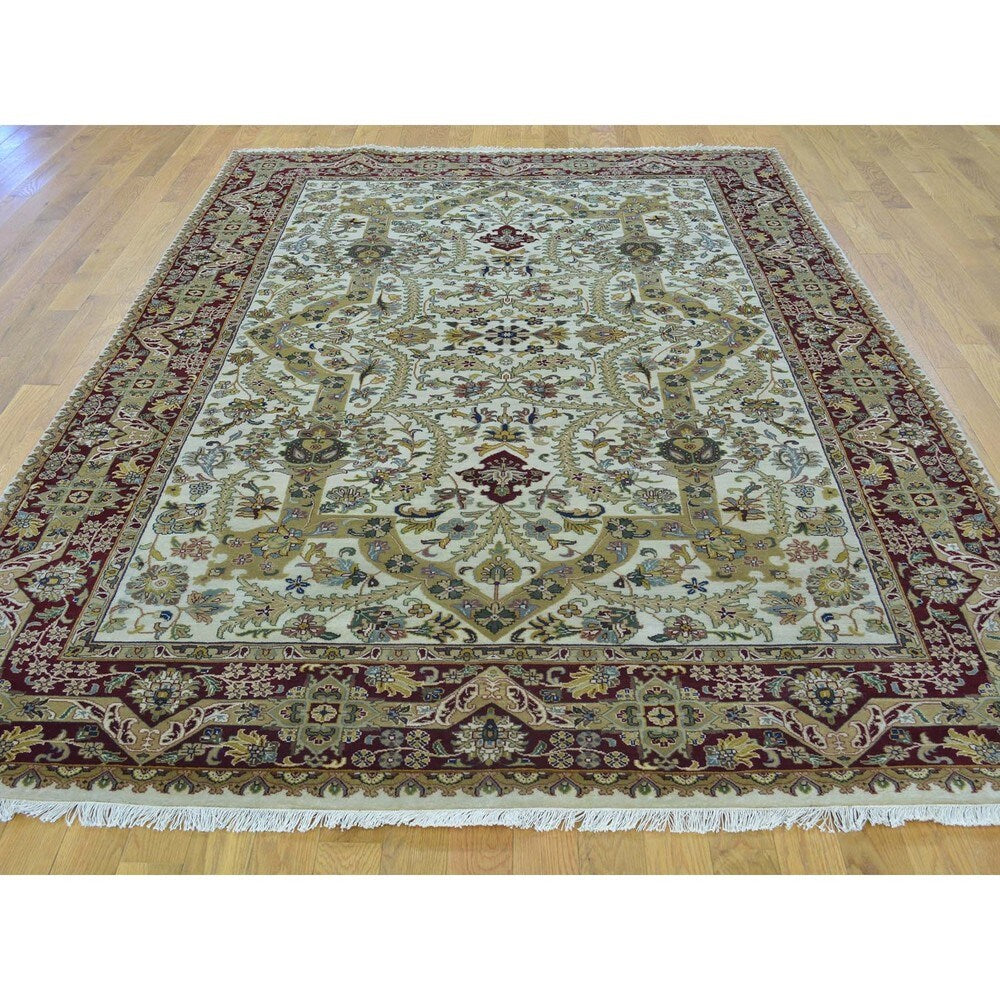 Tabriz Revival New Zealand Wool 300 KPSI Hand-knotted Rug (6' x 9')