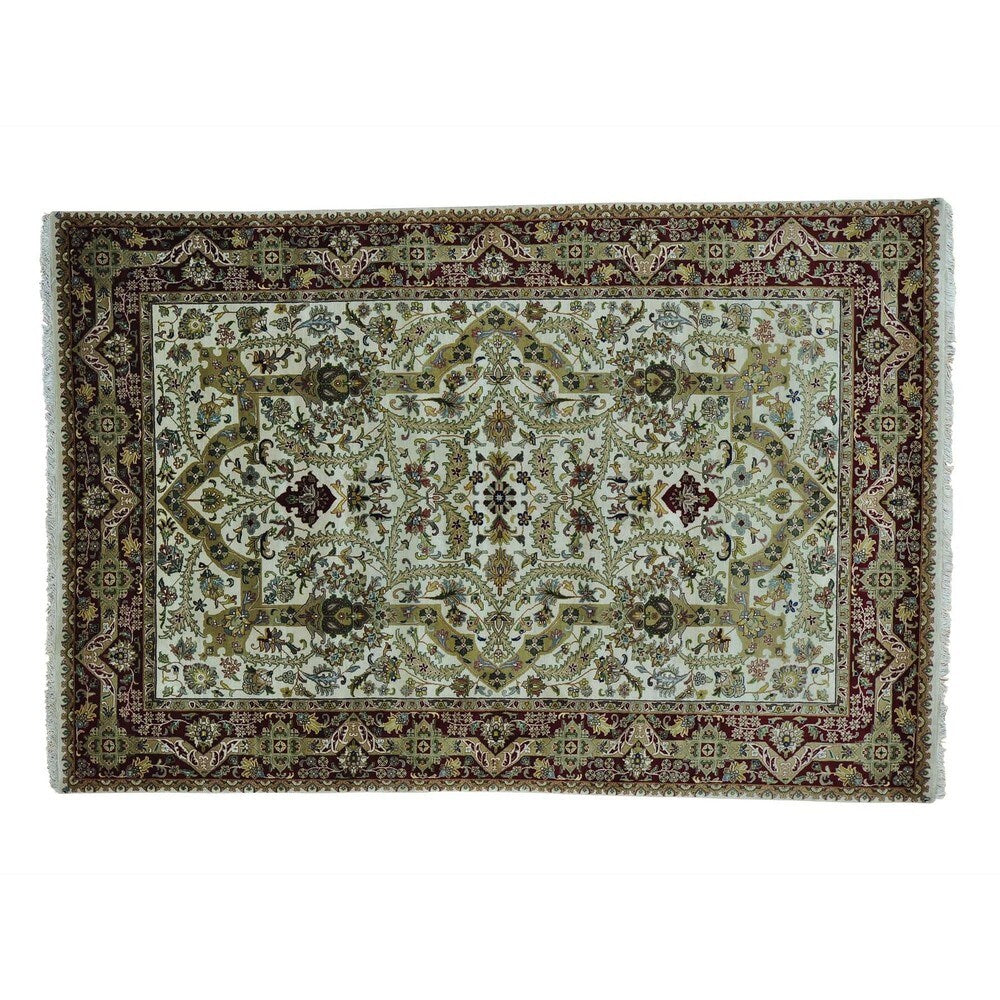 Tabriz Revival New Zealand Wool 300 KPSI Hand-knotted Rug (6' x 9')