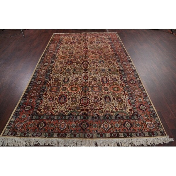 Tabriz Wool Hand Knotted Antique Area Rug Persian Brown - 10'3" x 6'4"