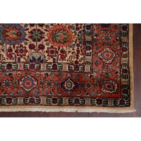 Tabriz Wool Hand Knotted Antique Area Rug Persian Brown - 10'3" x 6'4"