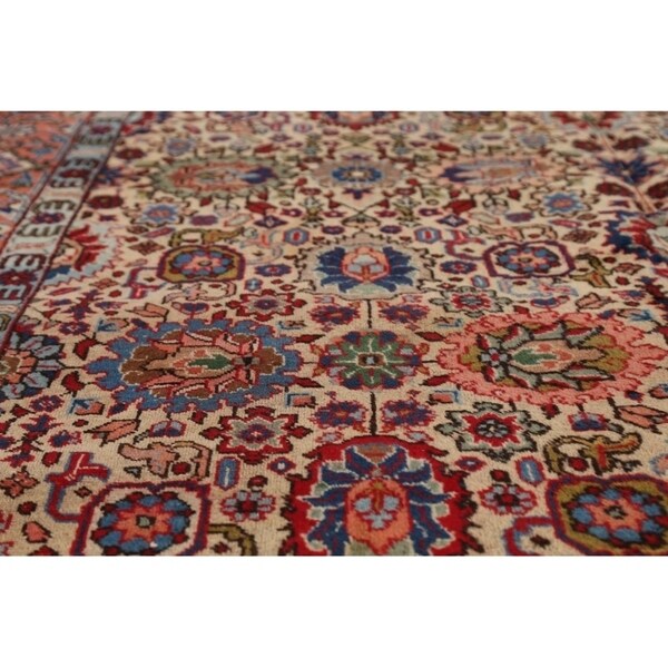 Tabriz Wool Hand Knotted Antique Area Rug Persian Brown - 10'3" x 6'4"