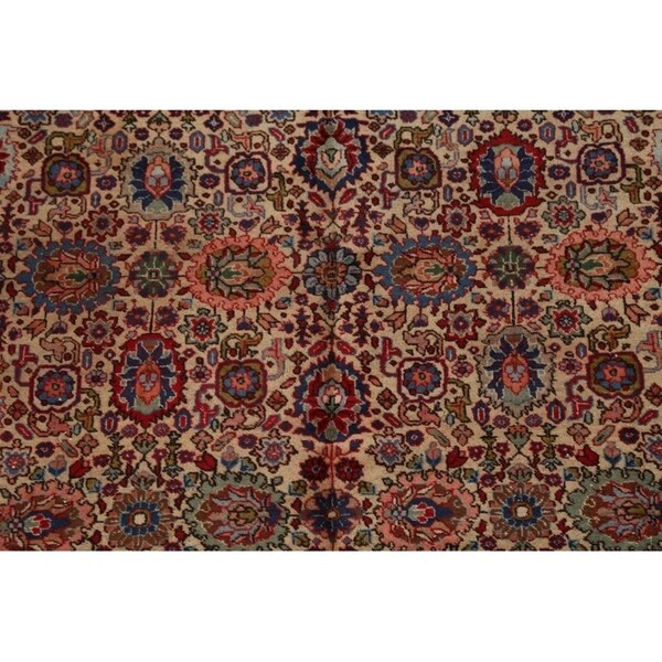 Tabriz Wool Hand Knotted Antique Area Rug Persian Brown - 10'3" x 6'4"