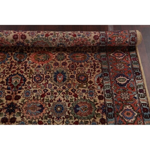 Tabriz Wool Hand Knotted Antique Area Rug Persian Brown - 10'3" x 6'4"