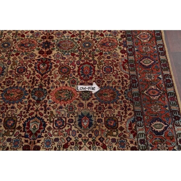 Tabriz Wool Hand Knotted Antique Area Rug Persian Brown - 10'3" x 6'4"
