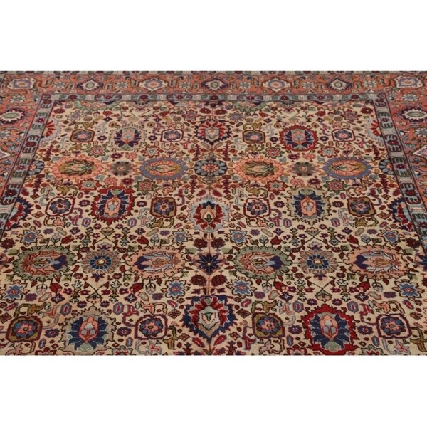 Tabriz Wool Hand Knotted Antique Area Rug Persian Brown - 10'3" x 6'4"
