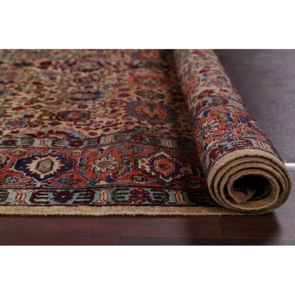 Tabriz Wool Hand Knotted Antique Area Rug Persian Brown - 10'3" x 6'4"