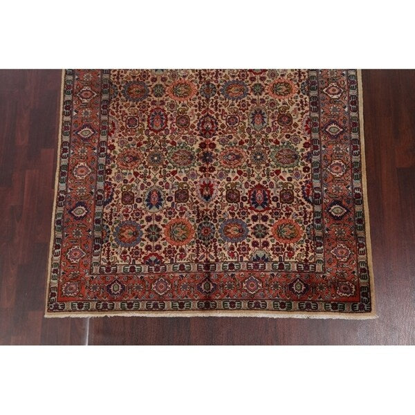 Tabriz Wool Hand Knotted Antique Area Rug Persian Brown - 10'3" x 6'4"