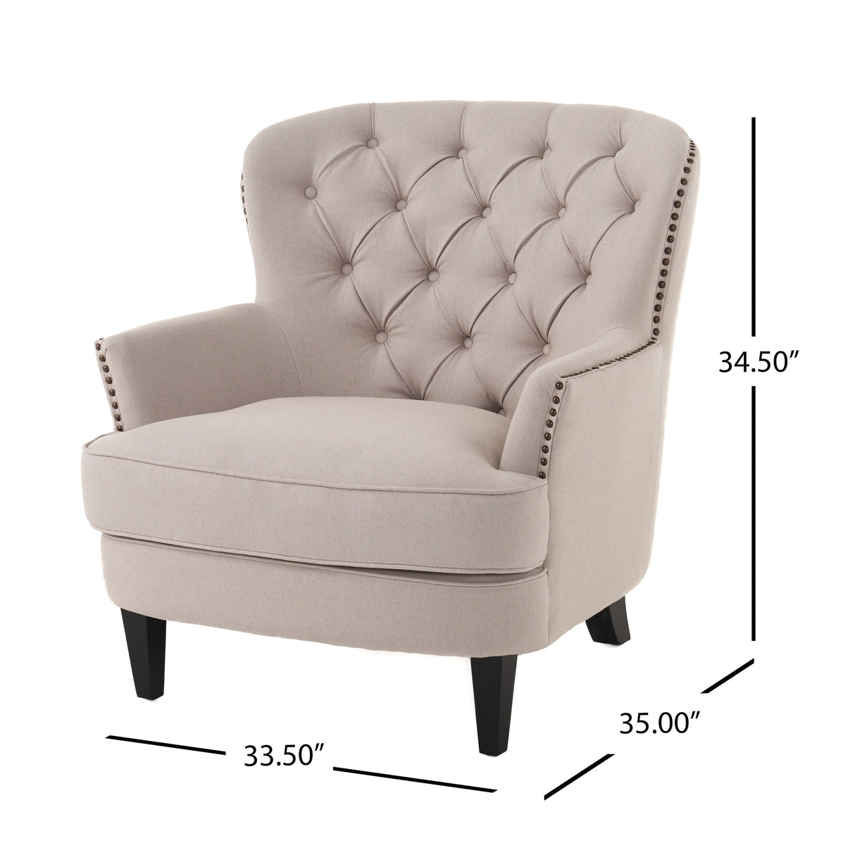 Tafton Tufted Natural Fabric Club Chair by Christopher Knight Home
