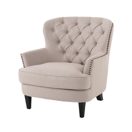 Tafton Tufted Natural Fabric Club Chair by Christopher Knight Home