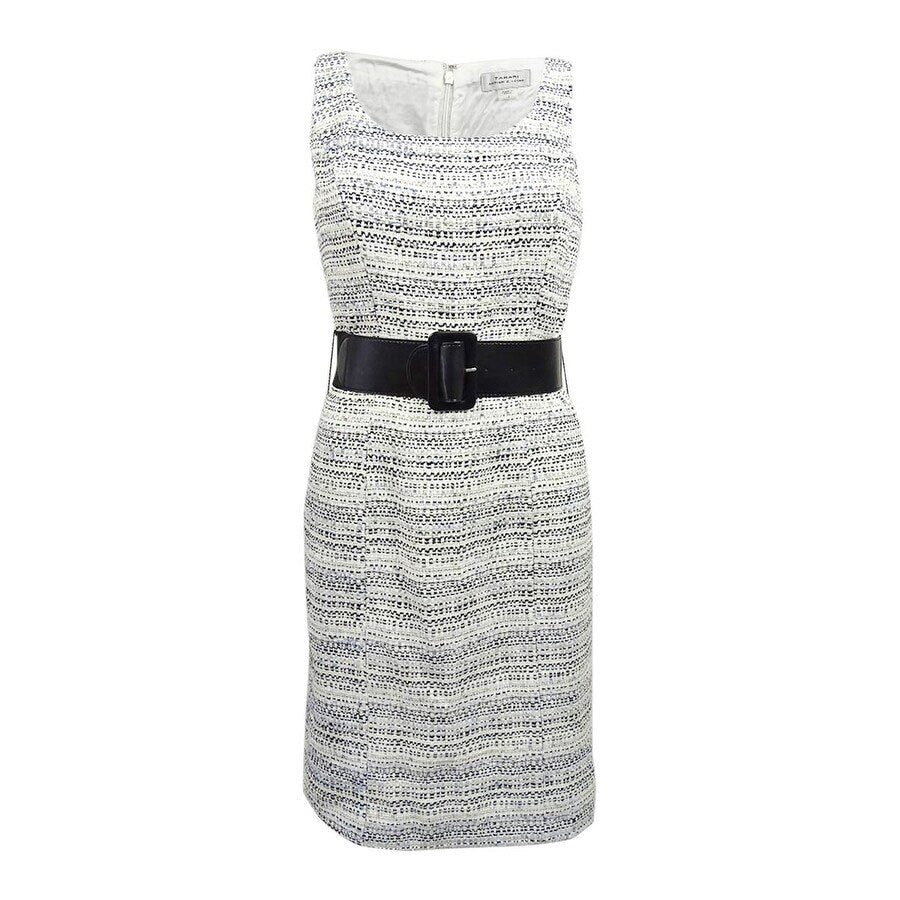 Tahari ASL Women's Belted Boucle Sheath Dress