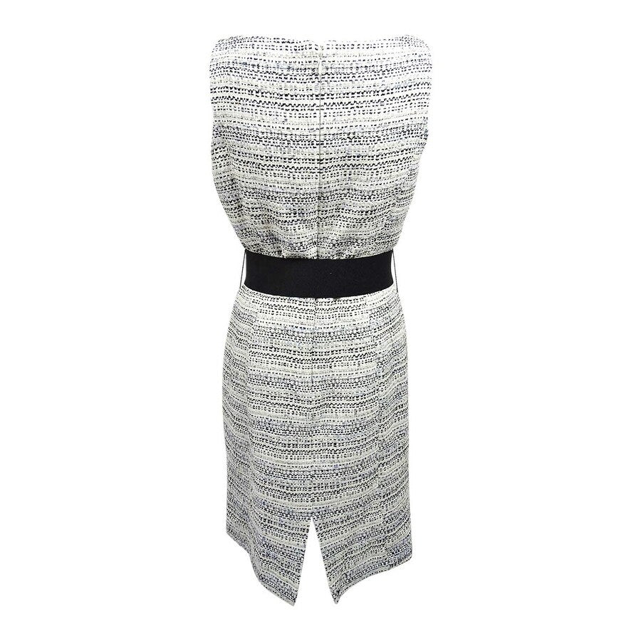 Tahari ASL Women's Belted Boucle Sheath Dress