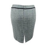 Tahari ASL Women's Boucle Velvet-Trim Straight Skirt