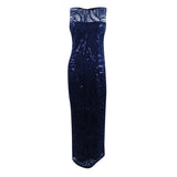 Tahari ASL Women's Embroidered Sequined Illusion Gown