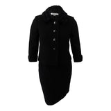 Tahari ASL Women's Faux-Fur-Collar Skirt Suit