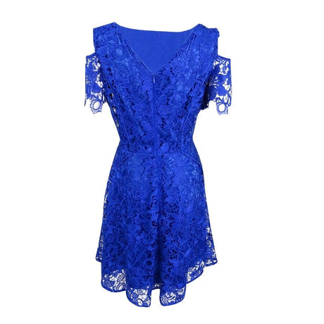 Tahari ASL Women's Lace Off-The-Shoulder A-Line Dress