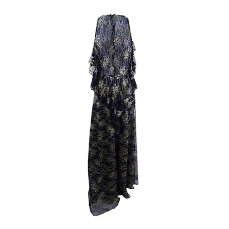 Tahari ASL Women's Metallic Lace Gown (2, Black/Gold/Blush)