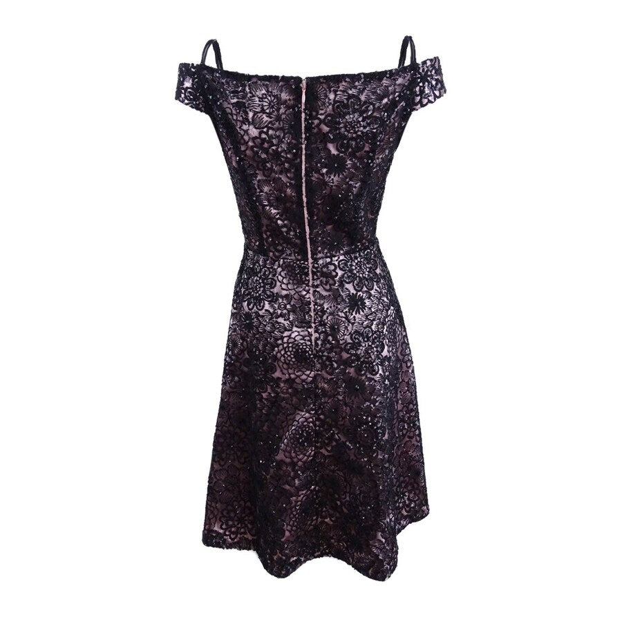 Tahari ASL Women's Off-The-Shoulder Floral-Print Dress