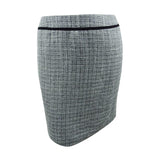 Tahari ASL Women's Petite Boucle Velvet-Trim Straight Skirt