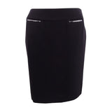 Tahari ASL Women's Petite Embellished Pencil Skirt (4P, Black)