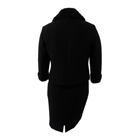 Tahari ASL Women's Petite Faux-Fur-Collar Skirt Suit