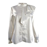 Tahari ASL Women's Petite Mock-Neck Ruffle-Trim Top