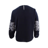 Tahari ASL Women's Plus Size Lace-Inset Georgette Blouse