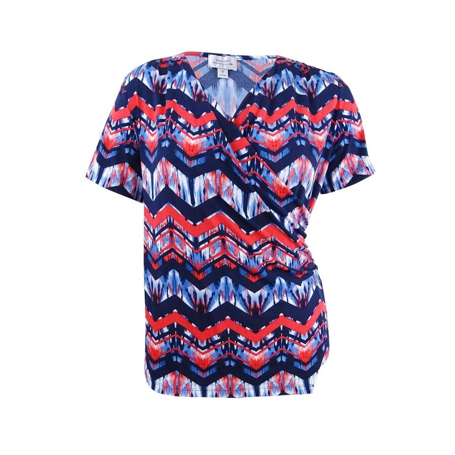 Tahari ASL Women's Plus Size Printed Surplice Top